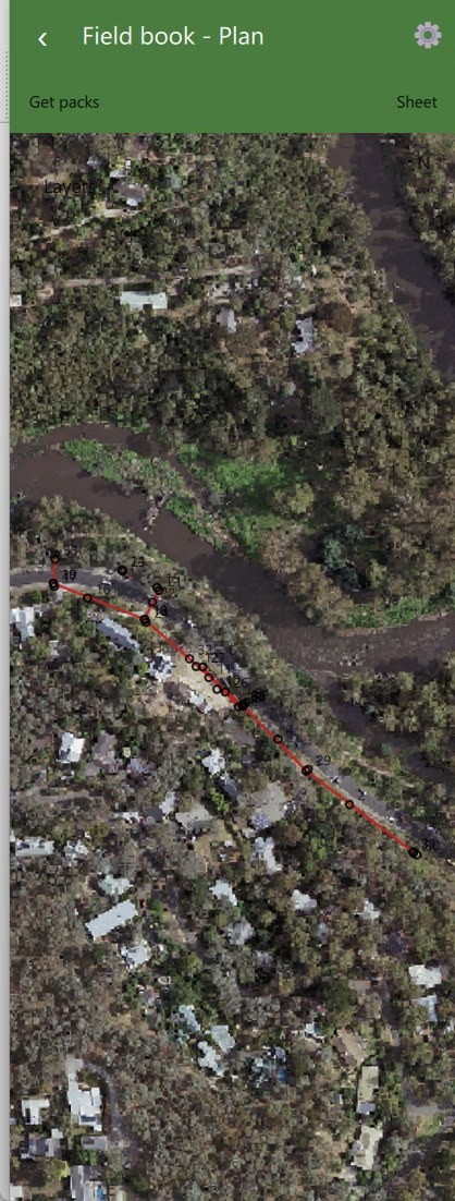 nPoles Field mini: the field book plan on aerial imagery