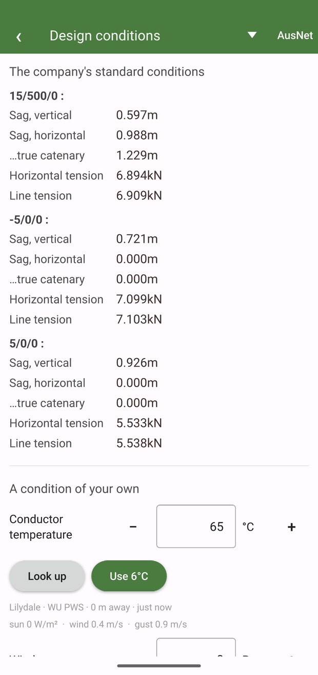 nPoles Tiny: the company's three standard conditions, with the horizontal swing and the true catenary